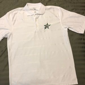 White Dallas Stars short sleeve polo